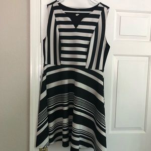 Torrid black and white scuba dress
